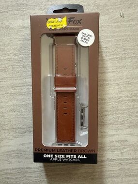 Fox Brown Leather Smartwatch Band for Apple Watch